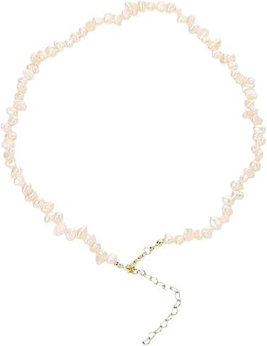 Baroque Seed Pearl Choker Necklace for Women 14K Gold Irregular Vintage Pearl Beaded Necklace Minimalist Beads Choker Wedding Christmas Accessory in Saudi Arabia