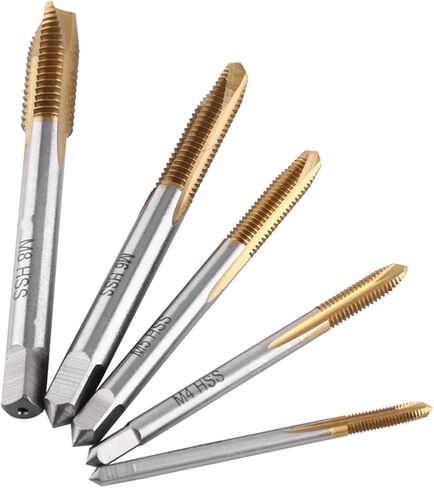 Coated HSS Thread Tap Set Professional Grade Screw Tapping Tools Kit for Metal Woodworking DIY Projects M3 M4 M5 M6 M8 5 Piece in Saudi Arabia