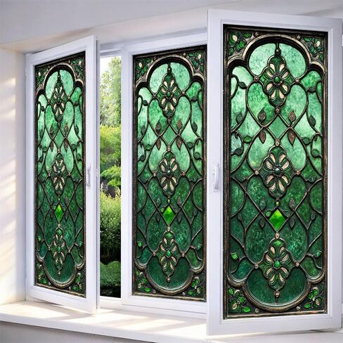 IVN Window Privacy Film Diamond Tint Stained Glass Window Film Decorative Static Cling Non Adhesive Removable Reusable Window Cling for Bathroom Shower Windows Anti Glare UV Blocking 17.7x39.4 Inch in Saudi Arabia