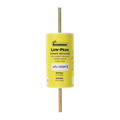 Eaton Bussmann LPJ-125SP Series LPJ Fuse, 125 Amp, 600 Vac and IR 300 kA / 300 Vdc and IR 100 kA in Saudi Arabia
