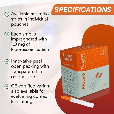 Diagnostic Ophthalmic Fluoro Touch Strips Pack of 300 Strips in Saudi Arabia