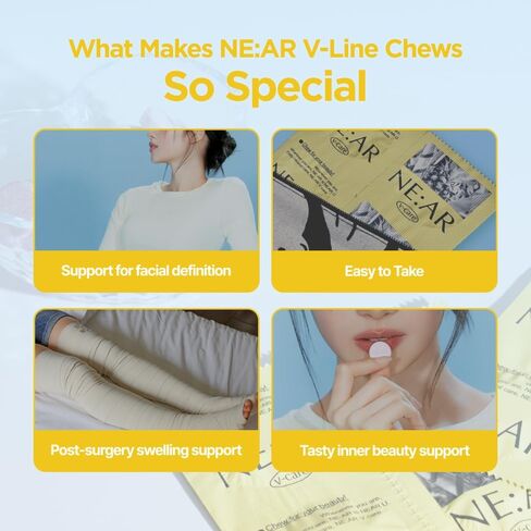 NE:AR V-Line Chews - تركيبة عشبية مضادة للانتفاخ مع دعم الدورة الدموية وتوازن الماء - مواد قابلة للمضغ يوميًا للانتفاخ والهضم والعافية - نكهة الأناناس in Saudi Arabia