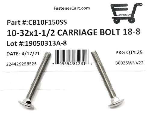 10-32 × 1-1/2 مسامير نقل من الفولاذ المقاوم للصدأ 18-8 خيط رفيع UNF (25 قطعة) in Kuwait