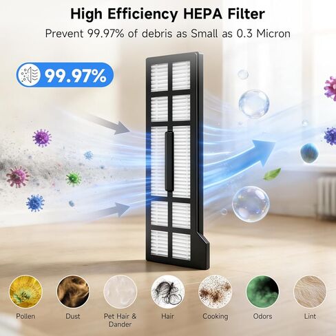 طقم إكسسوارات 27 قطعة لـ Eu-fy X10 Pro Omni، قطع غيار، 1 فرشاة دوارة، 6 مرشحات HEPA، 4 وسادات ممسحة، 10 فرش جانبية، 5 أكياس غبار لمكنسة Eu-fy Clean X10 Pro Omni Robot الكهربائية in Kuwait