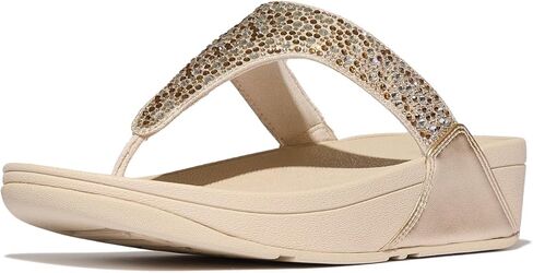 صندل نسائي من FitFlop من Lulu Crystal-mix معدني بمقدمة قدم in Kuwait