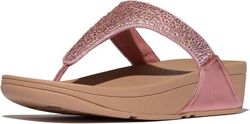 صندل نسائي من FitFlop من Lulu Crystal-mix معدني بمقدمة قدم in Saudi Arabia