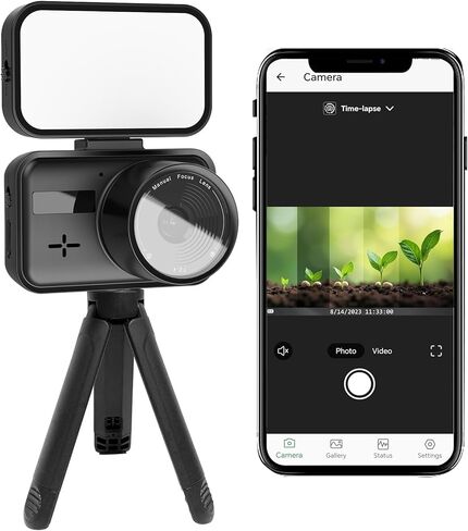 Time Lapse Camera, Timelapse Camera Wi-Fi with App Control, Color Night Vision, Manual Focus, 6-Month Battery, 32GB Storage, for Indoor Construction, Plant, Cooking, No LCD Screen, No Waterproof in Kuwait