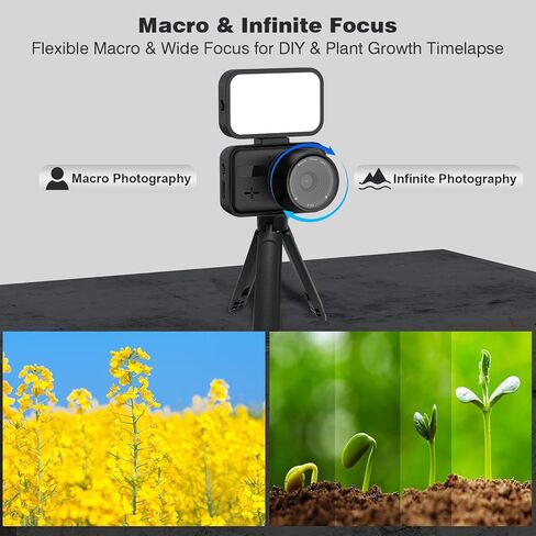 Time Lapse Camera, Timelapse Camera Wi-Fi with App Control, Color Night Vision, Manual Focus, 6-Month Battery, 32GB Storage, for Indoor Construction, Plant, Cooking, No LCD Screen, No Waterproof in Kuwait