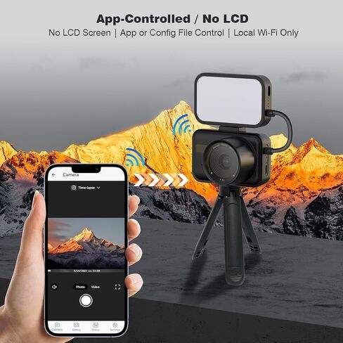 Time Lapse Camera, Timelapse Camera Wi-Fi with App Control, Color Night Vision, Manual Focus, 6-Month Battery, 32GB Storage, for Indoor Construction, Plant, Cooking, No LCD Screen, No Waterproof in Kuwait