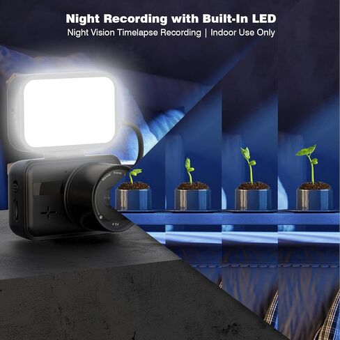 Time Lapse Camera, Timelapse Camera Wi-Fi with App Control, Color Night Vision, Manual Focus, 6-Month Battery, 32GB Storage, for Indoor Construction, Plant, Cooking, No LCD Screen, No Waterproof in Kuwait