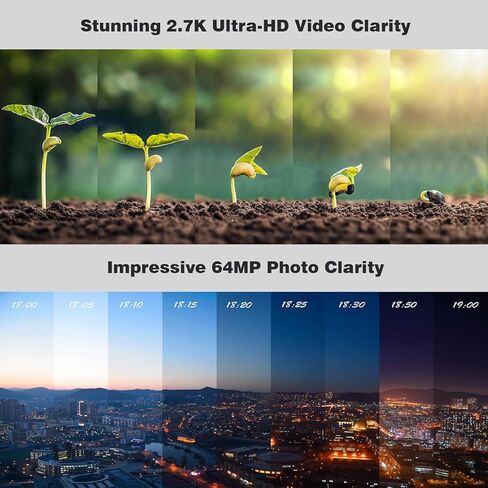 Time Lapse Camera, Timelapse Camera Wi-Fi with App Control, Color Night Vision, Manual Focus, 6-Month Battery, 32GB Storage, for Indoor Construction, Plant, Cooking, No LCD Screen, No Waterproof in Kuwait