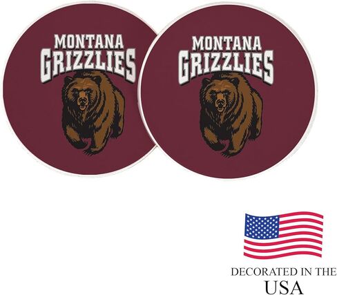 مجموعة قواعد أكواب السيارة من الحجر الرملي الماصة لكأس السيارة من Desert Cactus of Montana Grizzlies UM Griz UMont مكونة من قطعتين (تصميم A) in Saudi Arabia