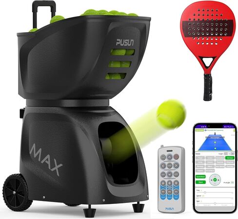 Padel-MAX C-【Smart Padel Ball Machine】 145+ Ball Capacity | 5-7 Hours Battery Life | Speed 20-140km/h | 28 Landing Points | 26 Fixed Modes | APP Control | Ideal for Individual Training in Saudi Arabia