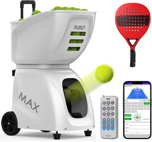 Padel-MAX C- 【آلة كرة Padel الذكية 】 سعة الكرة 145+ | عمر البطارية 5-7 ساعات | السرعة 20-140 كم/ساعة | 28 نقطة هبوط | 26 وضعًا ثابتًا | التحكم في التطبيق | مثالية للتدريب الفردي in Kuwait