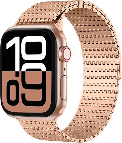 Magnetic Mesh Loop Band Compatible with Apple Watch Band 49mm 46mm 45mm 44mm 42mm 40mm 41mm 38mm Men Women, Stainless Steel Adjustable Metal Strap for iWatch Series 10 9 8 7 6 5 4 3 2 1 Ultra SE in Saudi Arabia