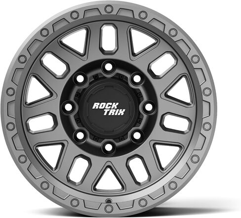 RockTrix RT110 20 inch Wheel 8x165.1 8x6.5 Compatible with Dodge Ram 2500 (1994-2024), 20x9 (-12 Offset, 4.5 Backspace), Gunmetal, Also fits Chevrolet GMC 2500 3500 in Saudi Arabia