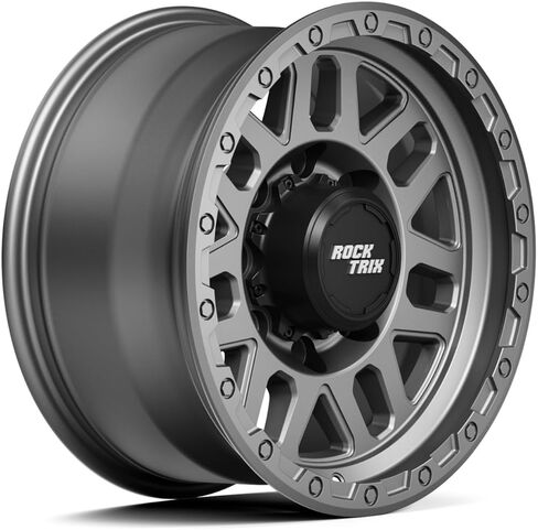 RockTrix RT110 20 inch Wheel 8x165.1 8x6.5 Compatible with Dodge Ram 2500 (1994-2024), 20x9 (-12 Offset, 4.5 Backspace), Gunmetal, Also fits Chevrolet GMC 2500 3500 in Saudi Arabia