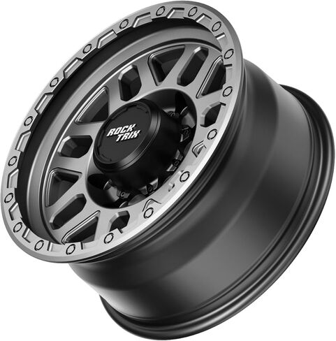RockTrix RT110 20 inch Wheel 8x165.1 8x6.5 Compatible with Dodge Ram 2500 (1994-2024), 20x9 (-12 Offset, 4.5 Backspace), Gunmetal, Also fits Chevrolet GMC 2500 3500 in Saudi Arabia