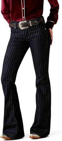 ARIAT Women's Perfect Rise Jasmine Flare Jeans, Silver Stripe Rinse, 16W Regular in Saudi Arabia