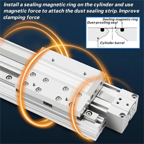 MY1H Series Mechanical Guide Rail Type rodless Cylinder, Cylinder Diameter 16-32mm, Stroke 100-900mm, Used for Long Stroke high Rigidity Linear Motion(800mm Stroke,MY1H20G) in Saudi Arabia