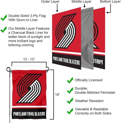 WinCraft Portland Trailblazers Double Sided Garden Flag in Saudi Arabia