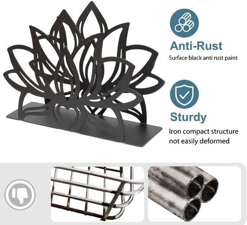 Black Metal Lotus Napkin Holder Nordic Style Vertical Iron Tissue Holder Home Kitchen Dining Table Restaurant Accessories in Saudi Arabia