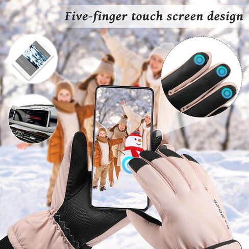 Women's Ski Gloves, Thermal Windproof Winter Gloves with Touchscreen Design Cycling Gloves for Skiing Snow Sports in Saudi Arabia