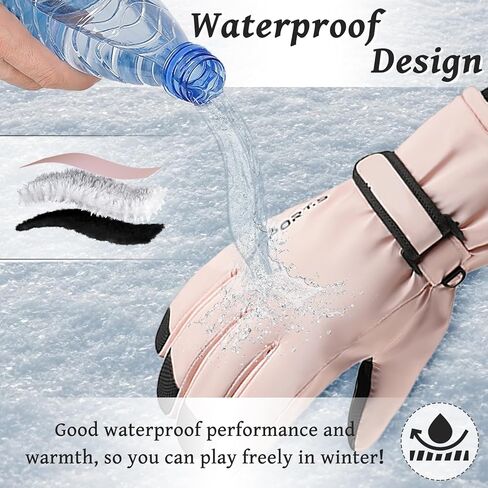 Women's Ski Gloves, Thermal Windproof Winter Gloves with Touchscreen Design Cycling Gloves for Skiing Snow Sports in Saudi Arabia