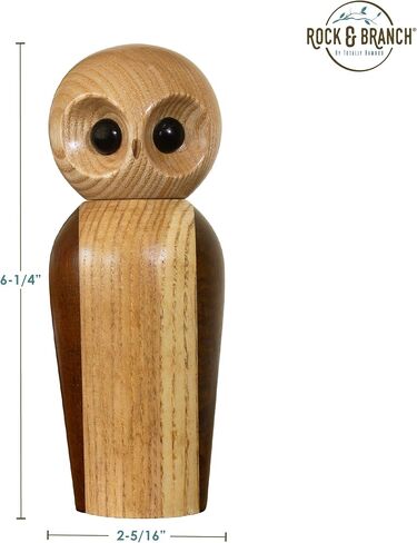 Rock & Branch Owl Refillable Pepper Grinder, Manual Pepper Mill with Ceramic Grinder and Adjustable Coarseness in Saudi Arabia