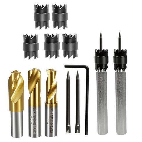 13-Pack Spot Weld Cutter Sets Double Sided, 3/8" 5/16" HSS Spot Weld Cutter Remover Drill Bits Hex Sheet Metal Hole Cutter Remover for Power Drill Spot Welding in Kuwait