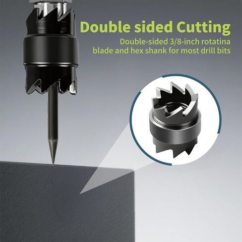 13-Pack Spot Weld Cutter Sets Double Sided, 3/8" 5/16" HSS Spot Weld Cutter Remover Drill Bits Hex Sheet Metal Hole Cutter Remover for Power Drill Spot Welding in Kuwait