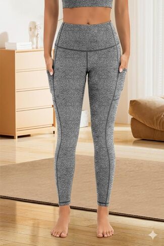 Yoga Pants Women Workout High Waisted Leggings Fitted Breathable Pocket Capris XS- 3XL in Saudi Arabia