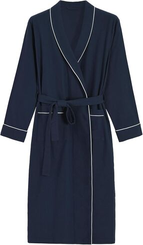 Latuza Women's Solid Color Cotton Flannel Robe Long Bathrobe with Pockets in Saudi Arabia