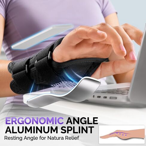 FEATOL Wrist Brace with Ergonomic Wrist Splint Right Hand, Breathable Hand Support for Women and Men, Pain Relief for Carpal Tunnel, Tendonitis & Daily Work, Medium in Saudi Arabia