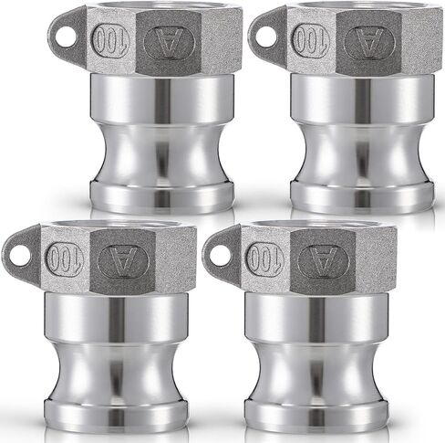 LEIFIDE 4 Pcs Aluminum Cam Lock Fittings (1'' Type A) Cam Groove Hose Fitting Camlock Fitting, Male Adapter x Female Npt Thread Camlock Fittings for Industrial Pumps, Water Systems (1'') in Saudi Arabia