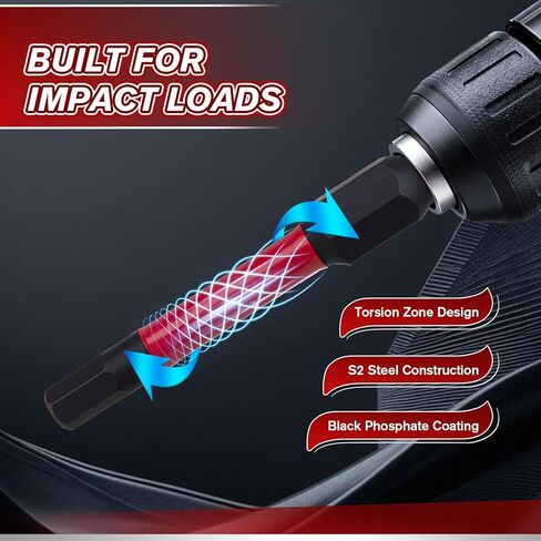 مجموعة لقم سداسية من DIYSELF مقاس 4 بوصات مترية وSAE، 20 قطعة 1/4 بوصة مجموعة لقم مثقاب ألين لسائق الصدمات، مجموعة لقم مثقاب فولاذية S2، لقم تأثير مغناطيسية بآلة CNC للسيارات، تجميع الأثاث، DIY in Kuwait