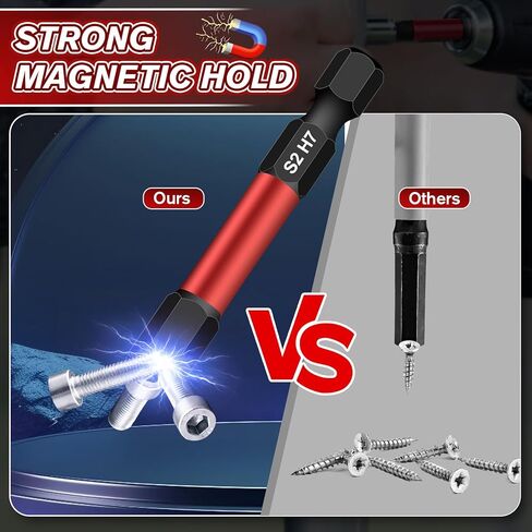 مجموعة لقم سداسية من DIYSELF مقاس 4 بوصات مترية وSAE، 20 قطعة 1/4 بوصة مجموعة لقم مثقاب ألين لسائق الصدمات، مجموعة لقم مثقاب فولاذية S2، لقم تأثير مغناطيسية بآلة CNC للسيارات، تجميع الأثاث، DIY in Kuwait