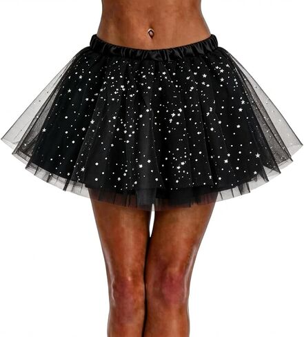 Tutu Skirt for Women Classic 3 Layered Tulle with Linning Sequin Stars Ballet Dance Tutus,Adult Size in Saudi Arabia