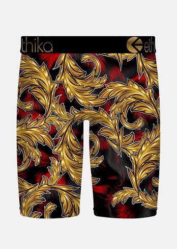 ملابس داخلية بوكسر للرجال من Ethika، طول الركبة، ملابس داخلية قابلة للتمدد في 4 اتجاهات مع مطبوعات جرافيكية - Solid Luxe in Kuwait