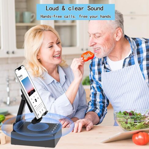 هدايا أعياد الميلاد للرجال ، والهاتف الخليوي مع مكبر صوت بلوتوث اللاسلكي وصوت محيطي HD المضاد للمنزل للمنزل والخارج مع مكبر صوت بلوتوث للمكتب متوافق مع iPhone (أسود) in Saudi Arabia