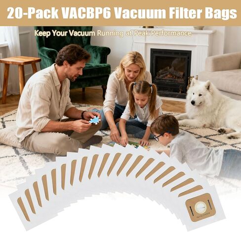 عبوة من 20 حقيبة VACBP6 من Alrens لطرازات مكنسة الظهر Atrix 8-Quart Ergo وErgo Pro VACBPAI VACBP1 VACBP2 VACBP36V، الجزء # VACBP6 in Kuwait