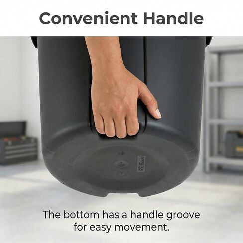 20 Gallon Heavy Duty Plastic Garbage Can with Locking Lid, Black Outdoor Trash Bin for Garage, Patio, and Office, Injection Molded Round Waste Container for 30 Gallon Bags, 40 lb Load Capacity in Saudi Arabia