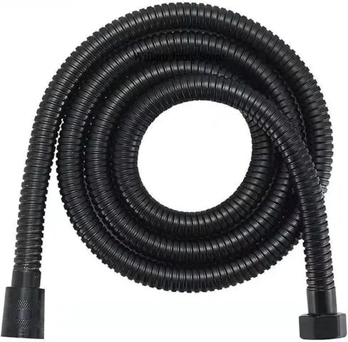 Lfang-Silicone Hose 1.5/2M Black/Silver Flexible Shower Hose Stainless Steel Long Bathroom Shower Pipe Extension Bathroom Accessories， Pressure and explosion proof(Silver,2m) in Saudi Arabia