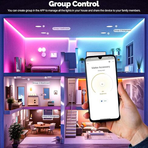مصابيح MOES Matter WiFi ST64 Edison الذكية، لمبة إضاءة متغيرة اللون، 16 مليون لون RGB وأبيض قابل للضبط، تعمل مع Apple Home، Alexa، Google Home، E26 Dimmable 5W (ما يعادل 40W)، عبوتان in Kuwait