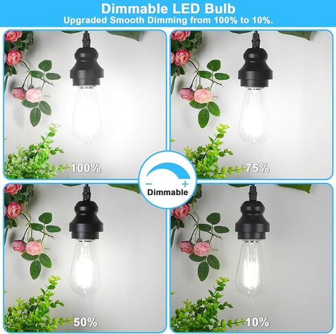 ASOMST Vintage LED Edison Bulbs 5000K Daylight White, 60W Equivalent ST58 Dimmable Filament Light Bulb, 850 Lumens, E26 Base, Energy-Saving LED Edison Lights, Pack of 6 in Saudi Arabia