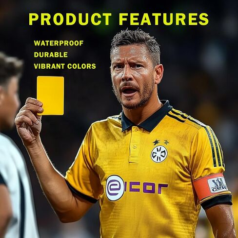 10pcs Soccer Referee Card Set – Red & Yellow Warning Cards for Football Matches, Professional PVC Referee Cards for Sports Competition, Durable and Portable Soccer Referee Accessories in Kuwait