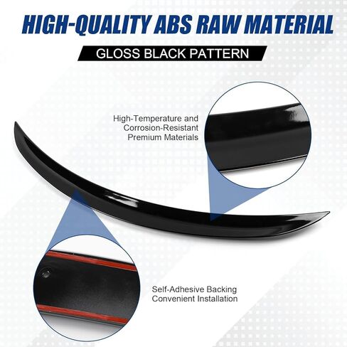 Rear Spoiler Fit for BMW 3-Series 2006-2011 E90 & 2008-2011 M3 Sedan, PSM Style Tail Trunk Lip Wing Sporty Appearance Glossy Black in Saudi Arabia