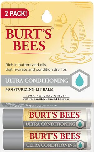 Burt's Bees Medicated Lip Balm, With Eucalyptus Oil and Menthol, Tint-Free, Natural Origin Lip Care, 2 Tubes, 0.15 oz. in Kuwait