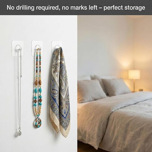 10 Pack Clear Mini Hook Small Adhesive Wall Hooks Utility Damage Free Sticky Hook No Drilling Strong Waterproof Sticker Hanger for Hanging Decoration Shower Light Cable Kitchen Bathroom Bedroom Office in Kuwait