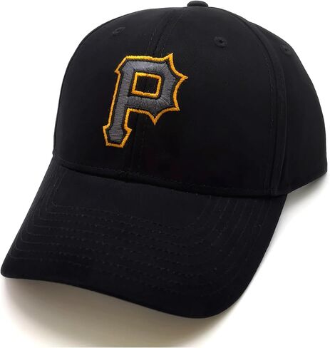 قبعة Pittsburgh Baseball Classic Edition مرخصة رسميًا وشعار الفريق المطرز القابل للتعديل، قبعة رياضية سوداء MVP in Saudi Arabia